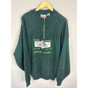 Raglans Expedition Knit Sweater Men’s L Green Vintage 90s Ski Mountaineering